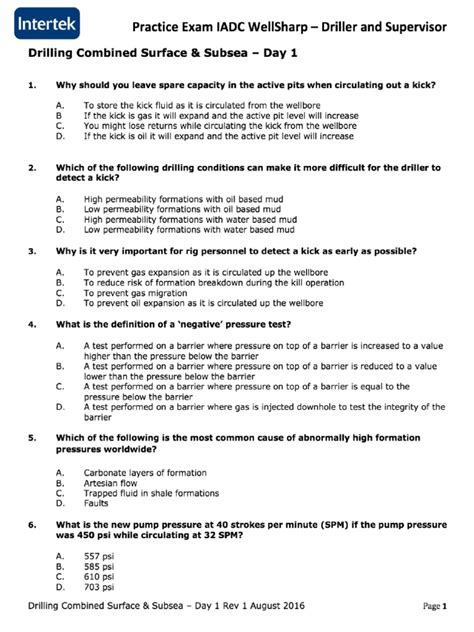 iadc well sharp practice test